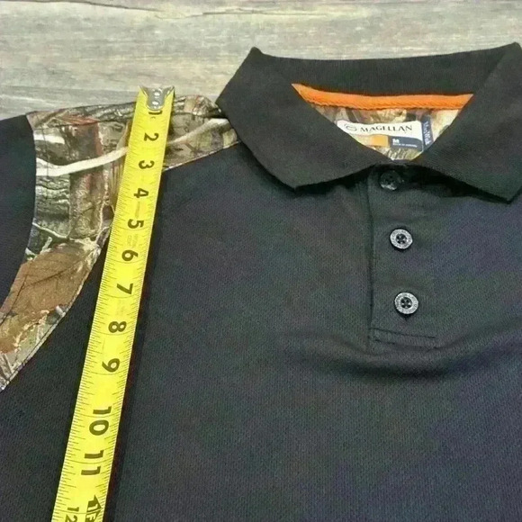 Magellan Hunting Gear Mag Wick Mens Sz M Black Camouflage Golf Polo - Picture 7 of 15